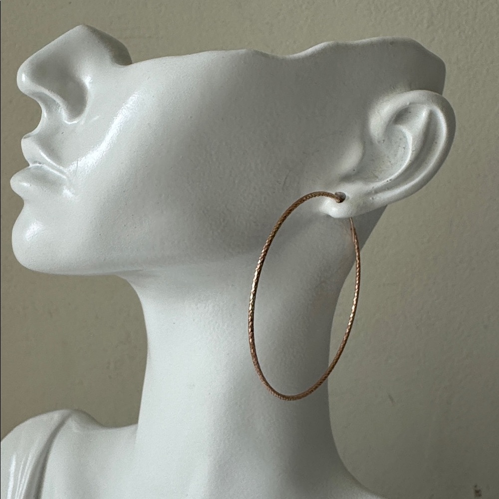 Mia Fiore 925 Sterling Silver Rose Gold Plated Endless Twisted Hoop Earrings
